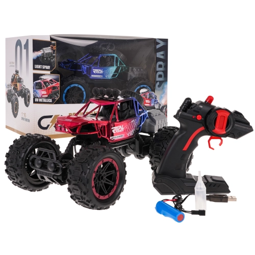Crawler REAL ROCK z Funkcją Dymu R/C Czerwony