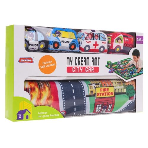 Mata Miasto Straż Pożarna + Zestaw Miękkich Autek