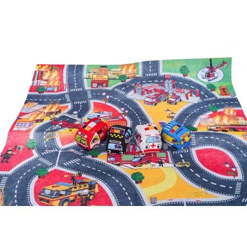 Mata Miasto Straż Pożarna + Zestaw Miękkich Autek