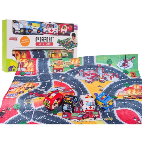 Mata Miasto Straż Pożarna + Zestaw Miękkich Autek