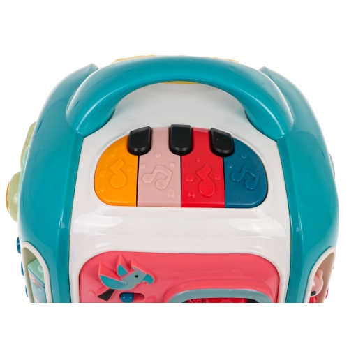 Interaktywny box niebieski kostka edukacyjna dla dzieci 3+