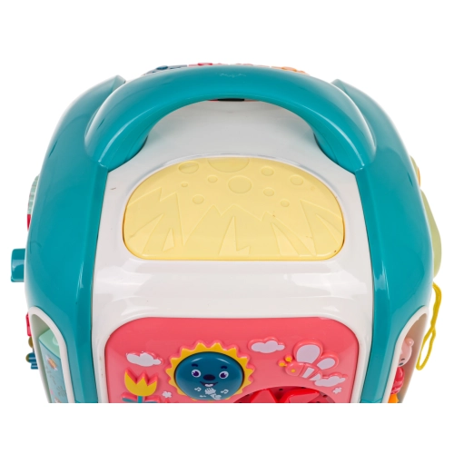 Multikostka Interaktywna Niebieska 5w1 – Kostka Edukacyjna z Pianinkiem, Telefonem