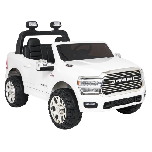 Samochód na akumulator RAM 3500 biały dla dzieci – pickup elektryczny