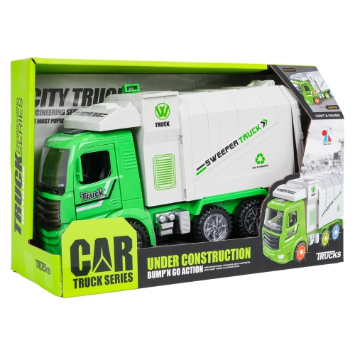 Śmieciarka z Funkcją Świateł i Dźwięku Zielona