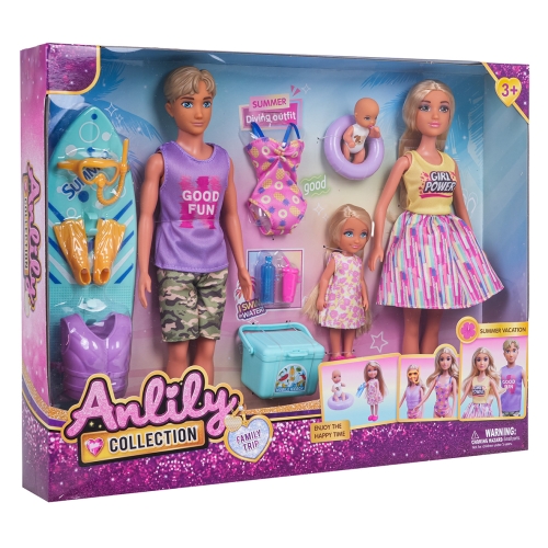 Zestaw Lalek, Rodzina na Wakacjach + Akcesoria