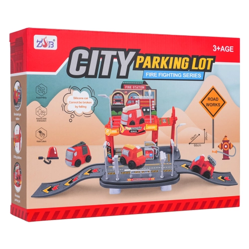 Zestaw Parking Straż Pożarna + Miękkie Pojazdy