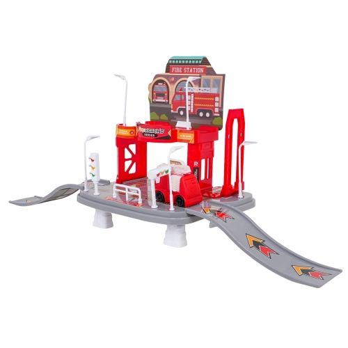 Zestaw Parking Straż Pożarna + Miękkie Pojazdy