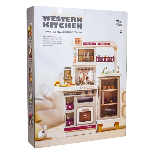 MEGA Kuchnia z Funkcją Świateł, Dźwięku i Pary + Akcesoria Beżowa