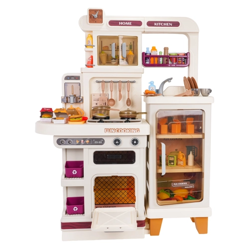 MEGA Kuchnia z Funkcją Świateł, Dźwięku i Pary + Akcesoria Beżowa