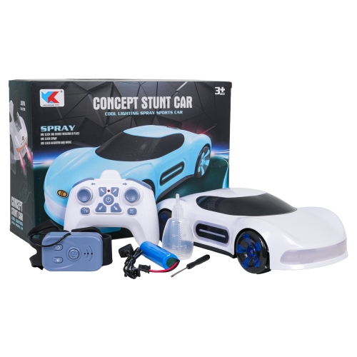 Pojazd z Funkcją Dymu Sterowany z Pilota i Zegarka Biały