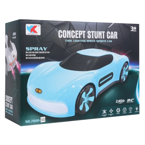 Pojazd z Funkcją Dymu Sterowany z Pilota i Zegarka Niebieski