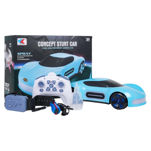 Pojazd z Funkcją Dymu Sterowany z Pilota i Zegarka Niebieski