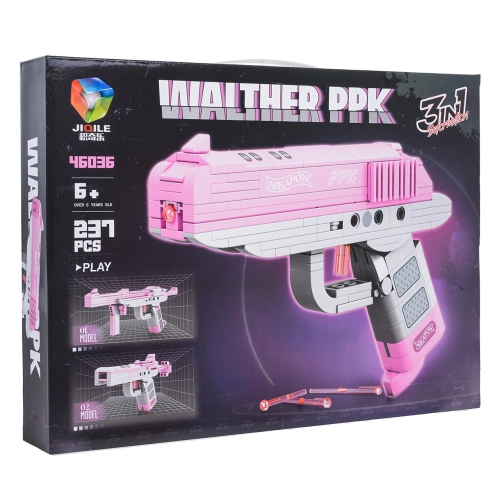 Zestaw Klocków Pistolet Różowy 237el.