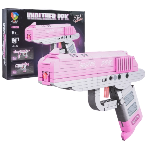 Zestaw Klocków Pistolet Różowy 237el.