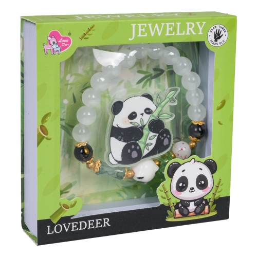 Zestaw Biżuterii Panda Biała Bransoletka