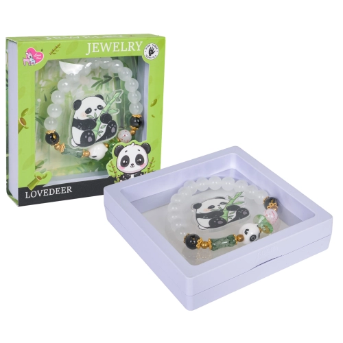 Zestaw Biżuterii Panda Biała Bransoletka