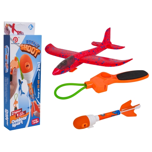 Zestaw Samolot Czerwony 2w1 z Wyrzutnią
