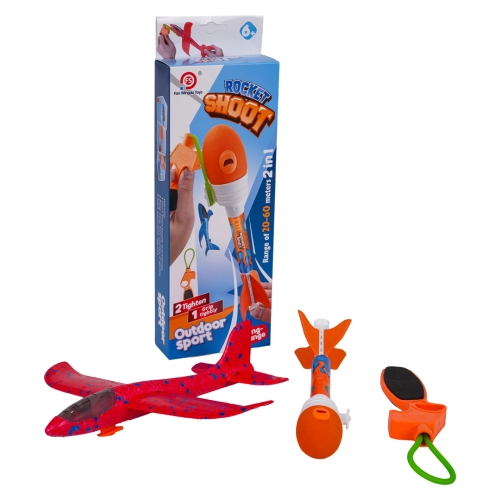 Zestaw Samolot Czerwony 2w1 z Wyrzutnią