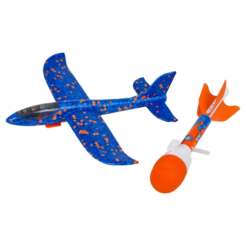 Zestaw Samolot Niebieski 2w1 z Wyrzutnią