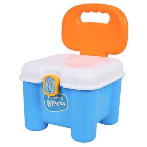 Zestaw Miękkich Klocków + Krzesełko Schowek Niebieskie