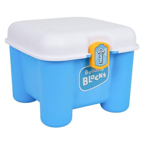 Zestaw Miękkich Klocków + Krzesełko Schowek Niebieskie
