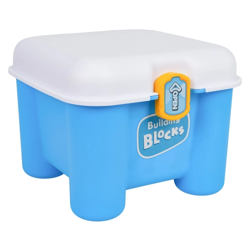 Zestaw Miękkich Klocków + Krzesełko Schowek Niebieskie