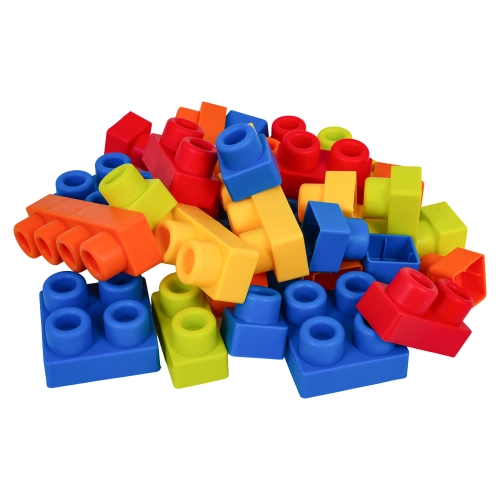 Zestaw Miękkich Klocków + Krzesełko Schowek Niebieskie