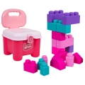 Zestaw Miękkich Klocków + Krzesełko Schowek Różowy