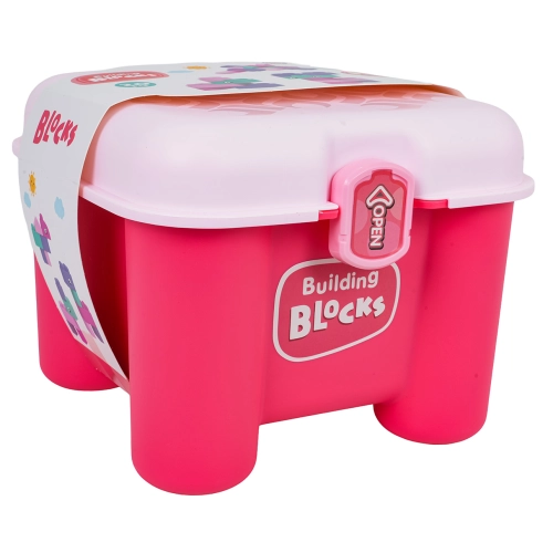 Zestaw Miękkich Klocków + Krzesełko Schowek Różowy