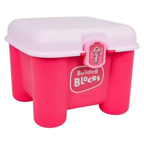 Zestaw Miękkich Klocków + Krzesełko Schowek Różowy