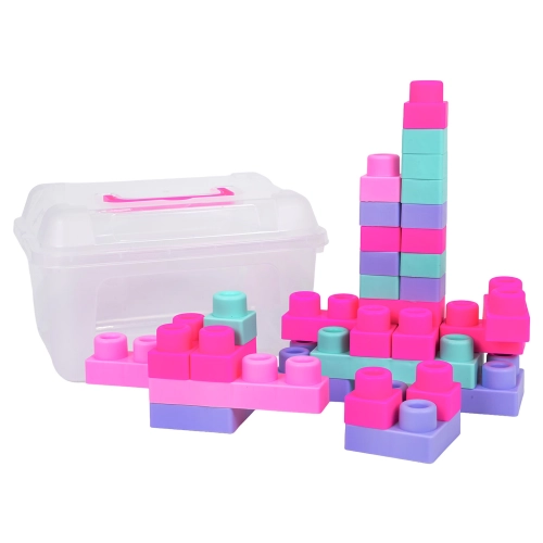 Zestaw Miękkich Klocków 32el. Różowe + Walizka