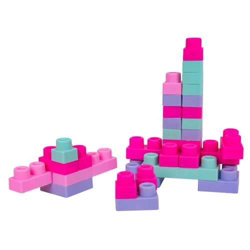 Zestaw Miękkich Klocków 32el. Różowe + Walizka