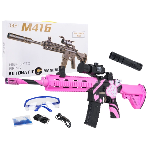 Karabin M416 Różowy na Kulki Wodne + Akcesoria