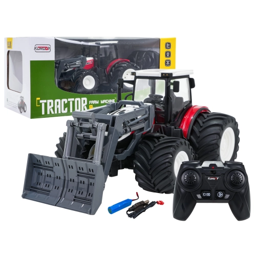 Traktor + Spych R/C 1:24 Czerwony