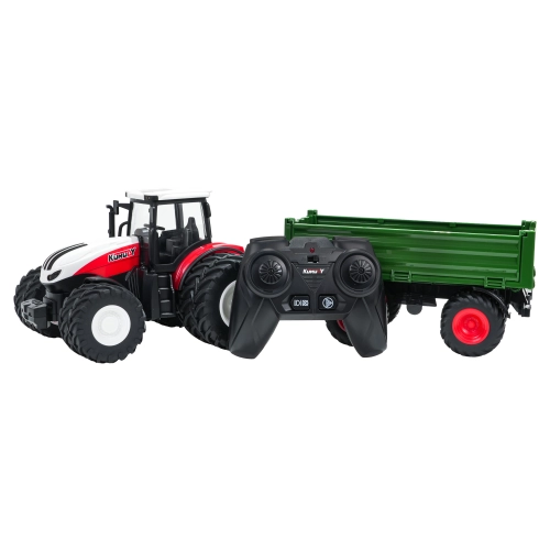 Traktor Czerwony R/C Z Zieloną Naczepą