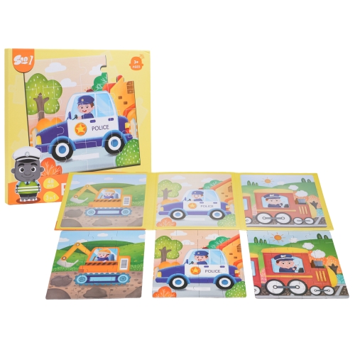 Magnetyczne Puzzle Pojazdy + Książeczka