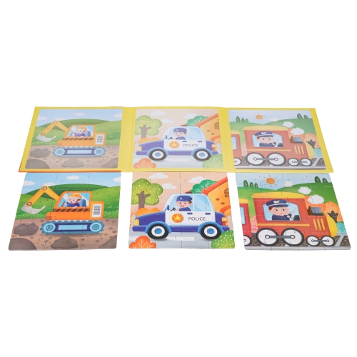 Magnetyczne Puzzle Pojazdy + Książeczka