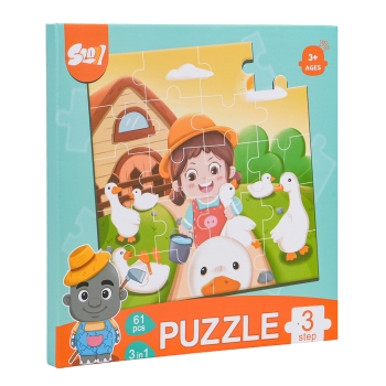 Magnetyczne Puzzle Farma + Książeczka