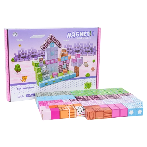 klocki magnetyczne dla dzieci 110 el kostki