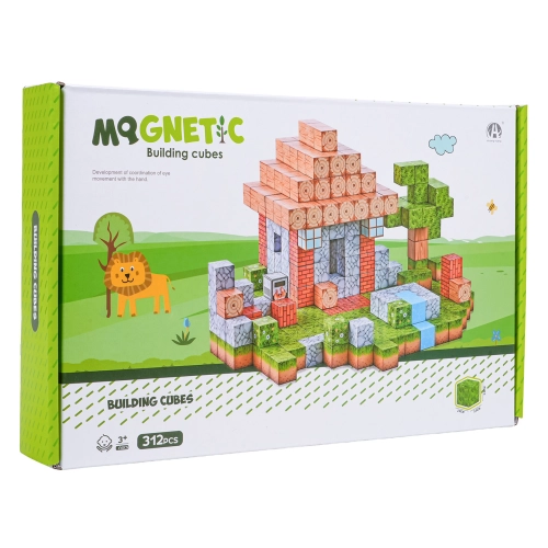 Klocki Magnetyczne 312 el. – Zestaw 3D Domek z Ogrodem Kostki