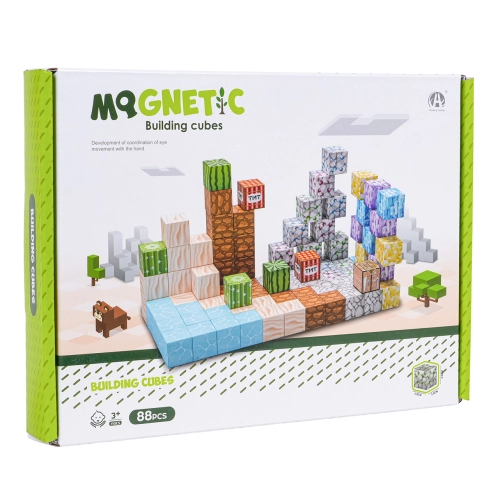 Klocki magnetyczne 88 elementów – zestaw 3D Minecraft