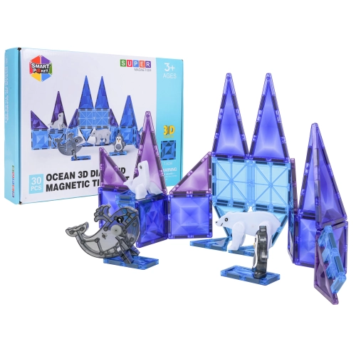 Zestaw Klocków Magnetycznych ICE SNOW 30el.