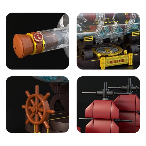 Zestaw Klocków Statek Piracki Czerwony w Butelce 885el.