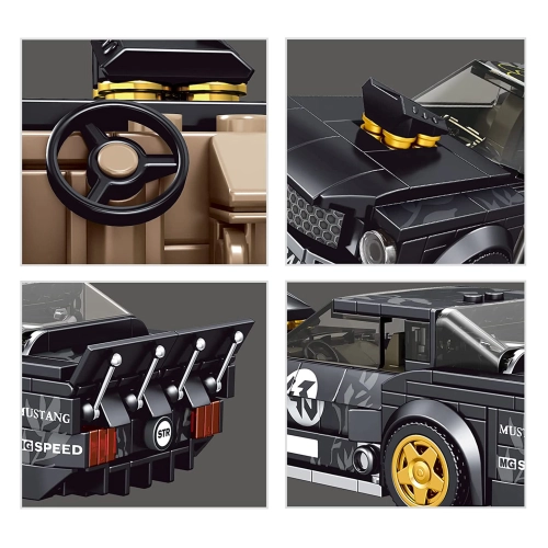 Zestaw Klocków Auto Sportowe Czarne 414el.