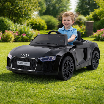 Auto na akumulator Audi R8 Spyder RS – koła piankowe EVA, pilot