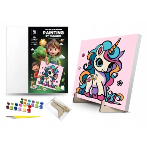 Zestaw Artystyczny Malowanie po numerach Jednorożec Uni Qbee