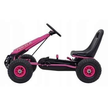 Gokart dla dziewczynki na Pedały AIR PerHour Pompowane koła Różowy