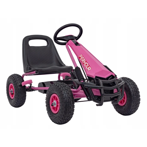 Gokart dla dziewczynki na Pedały AIR PerHour Pompowane koła Różowy