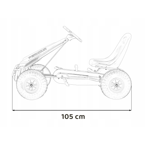 Gokart na Pedały AIR PerHour dla dzieci Niebieski Pompowane koła