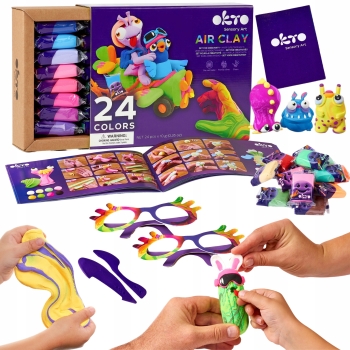 Lekka Plastelina 24 Kolory Figurki OKTO 70150